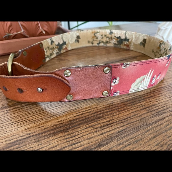 Lucky leather and fabric belt - Picture 2 of 3